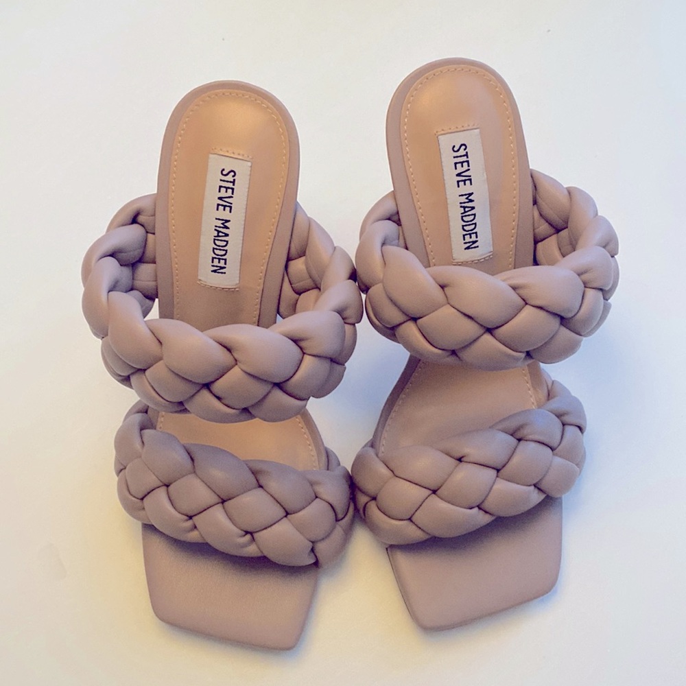 Steve Madden Kenley Taupe Braided Heels 7.5 brand new, never worn